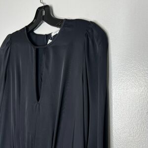 Good American Women's Black Long Sleeve Blouse Size 1 Top NEW